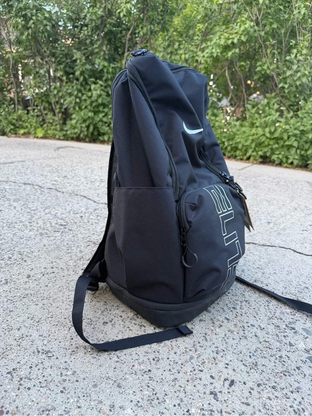 Nike Black Men's Elite Backpack with White Swoosh